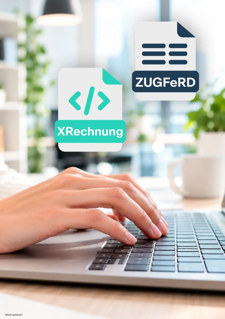 E-Rechnung in den Formaten XRechnung und ZUGFeRD am Laptop erstellen